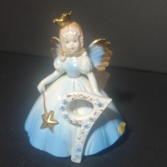Josef Originals Blue and Gold Angel Figurine Number 9 - Picture 1 of 4